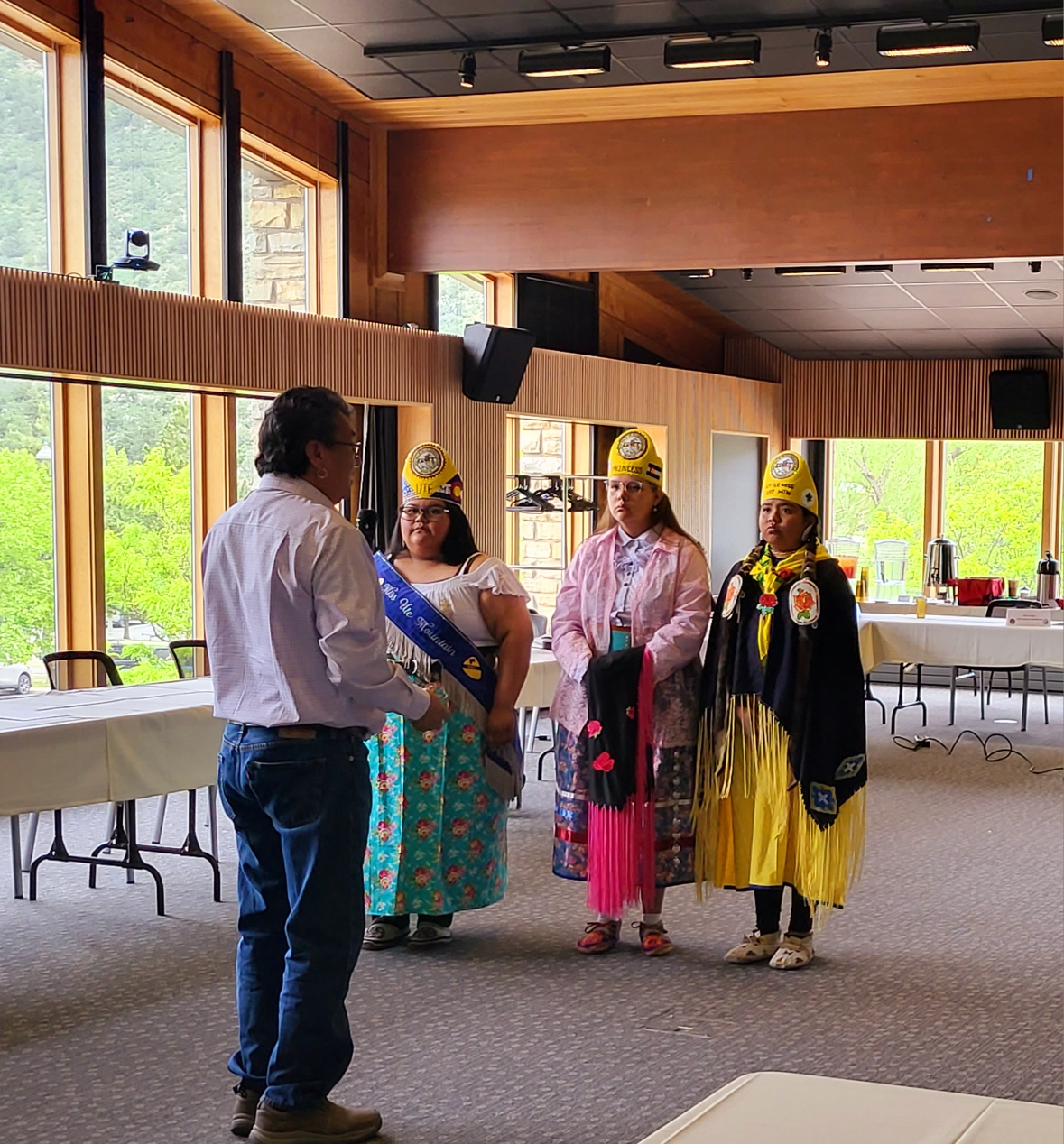 Chairman Heart of the Ute Mountain Ute Tribe leads a Bear Dance demonstration at the June 2023 CCIA Quarterly meeting.